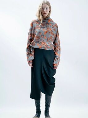 XD Xenia Design Ivea Asymmetrical Skirt Black Size Large Minimalist Lagenlook